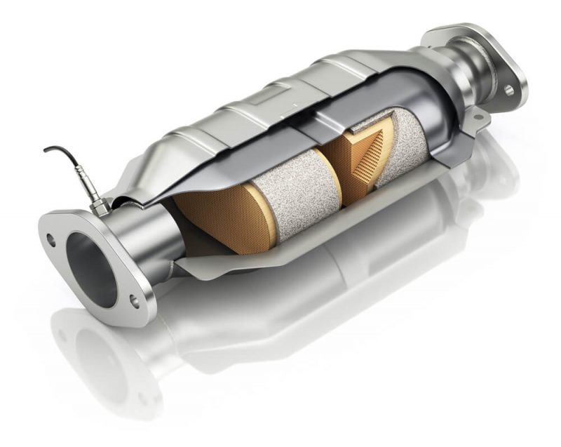 An unassembled catalytic converter
