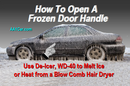 a car with frozen door handles