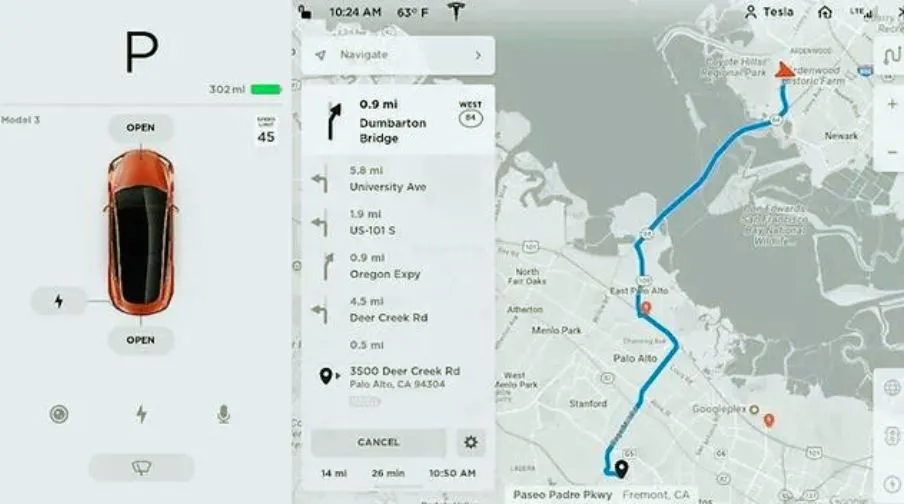How does the Tesla route planner work