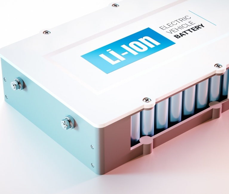 An EV lithium-ion battery