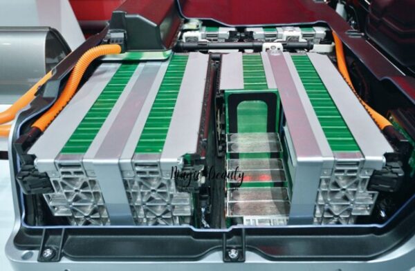 An electric car lithium-ion battery