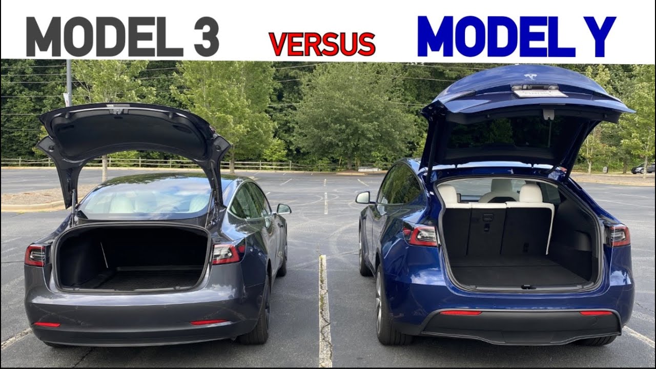 cargo comparison of Tesla model Y and3
